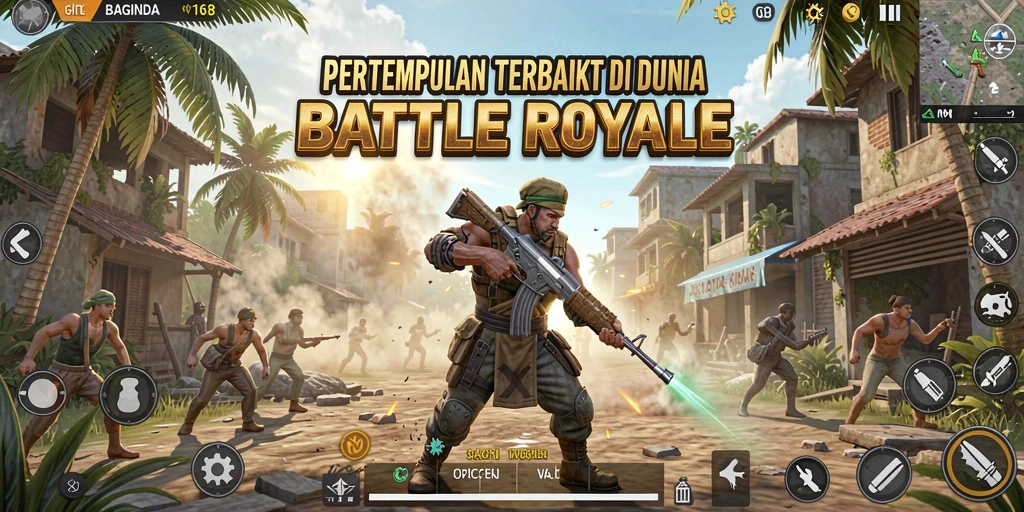 Gameplay intens BAGINDA168 dalam mode Battle Royale.