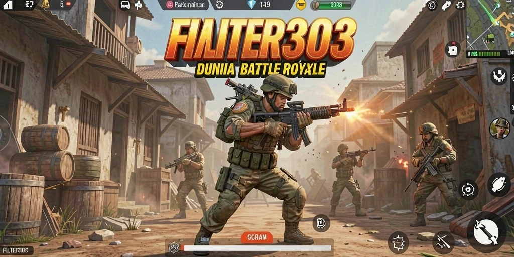 Gameplay mendebarkan dalam FILTER303 menampilkan adegan pertempuran intens.