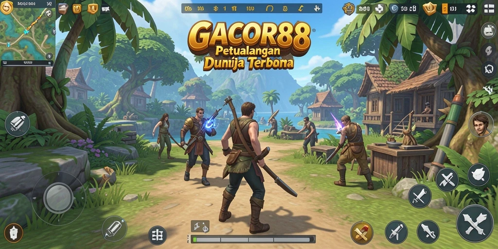 Screenshot GACOR88 menampilkan aksi seru di dunia terbuka.