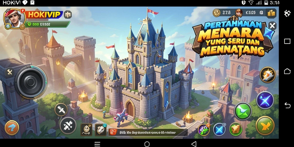 Tampilan gameplay HOKIVIP yang menegangkan dan menarik di Tower Defense.