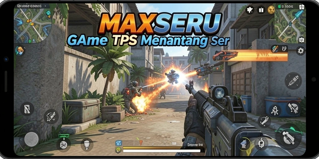 Tampilan gameplay seru di MAXSERU dengan aksi TPS intens.