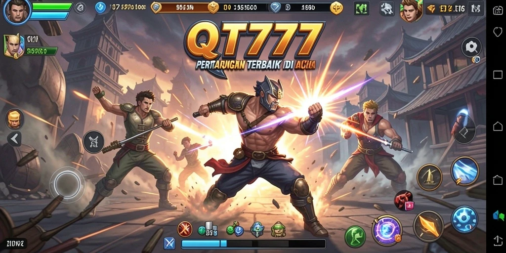 Tangkapan layar QT777 menunjukkan tindakan seru dalam gameplay Action.
