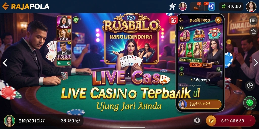 Screenshot utama RAJAPOLA menunjukkan gameplay live casino yang imersif dan seru.