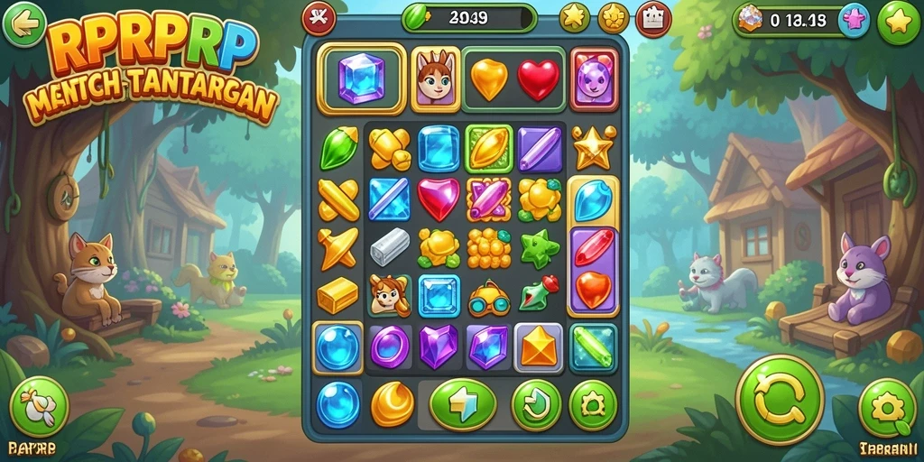 Gameplay RPRPRP menampilkan tantangan mencocokkan item yang seru.
