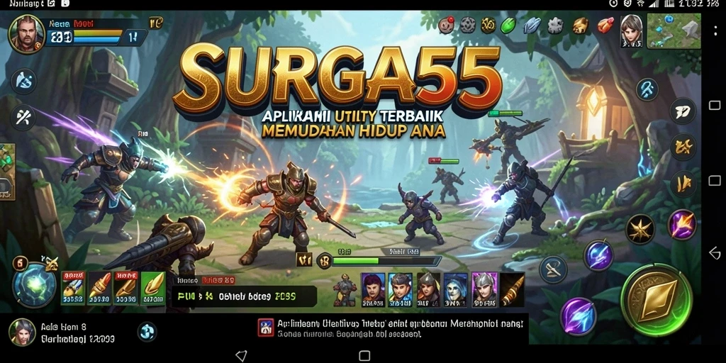 Tampilan utama SURGA55 yang menampilkan fitur optimalisasi utility.