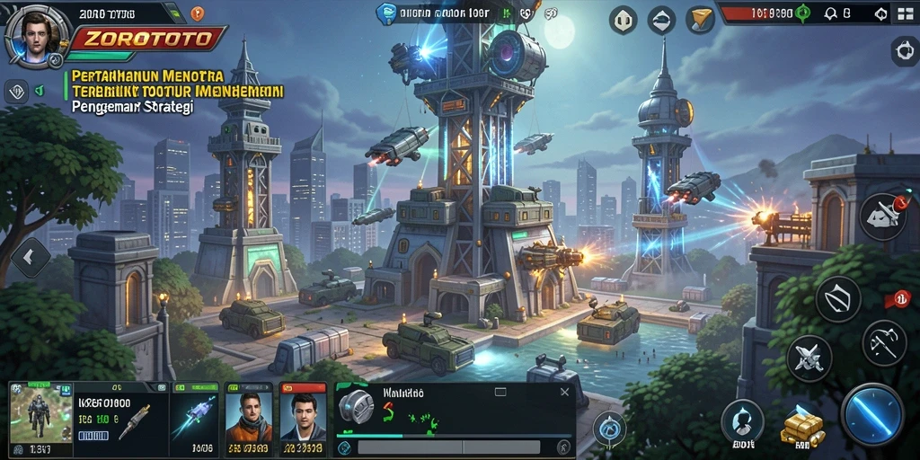 Gambaran gameplay ZOROTOTO dalam aksi Tower Defense yang intens.